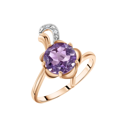 Damenring mit Amethyst und Zirkonia Bild 2