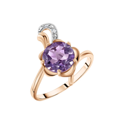 Damenring mit Amethyst und Zirkonia Bild 1