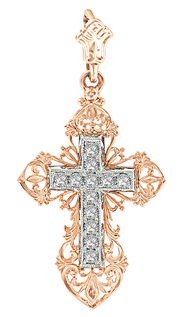 Anhänger Kreuz - Rot-/Weißgold Bild 1