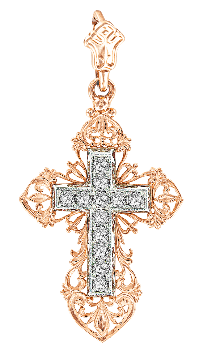 Anhänger Kreuz - Rot-/Weißgold Bild 1