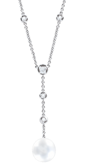 Collier mit Perle und Zirkonia Bild 1
