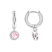 Creolen mit rosa Zirkonia Bild 1