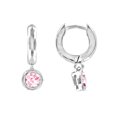 Creolen mit rosa Zirkonia Bild 1