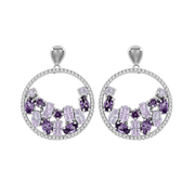 Ohrstecker rhodiniert mit Amethyst Bild 1