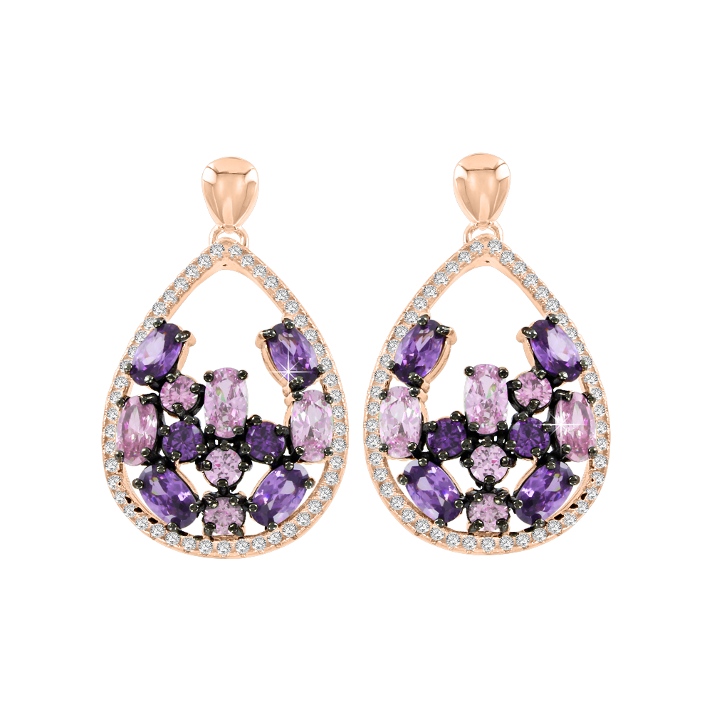 Ohrstecker vergoldet mit Amethyst Bild 1