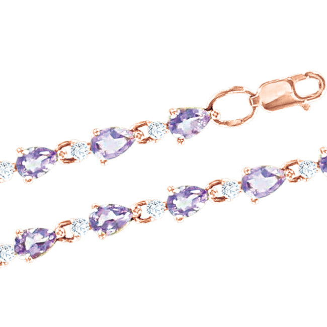 Armband mit Zirkonia und Amethyst Bild 1