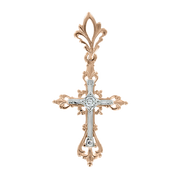 Anhänger–Kreuz mit Zirkonia und Gravur Bild 1