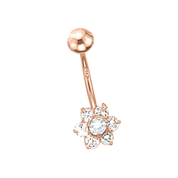Bauchpiercing mit Zirkonia Bild 1