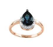 Damenring mit Brillanten und  London Blue Topas Bild 1