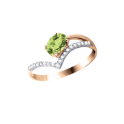 Damenring mit Chrysolith und Zirkonia Bild 1