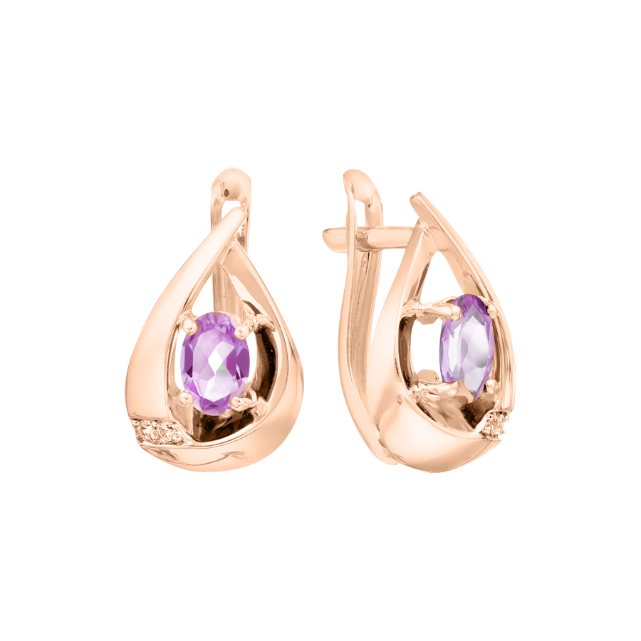 Ohrhänger mit Amethyst und Zirkonia Bild 1