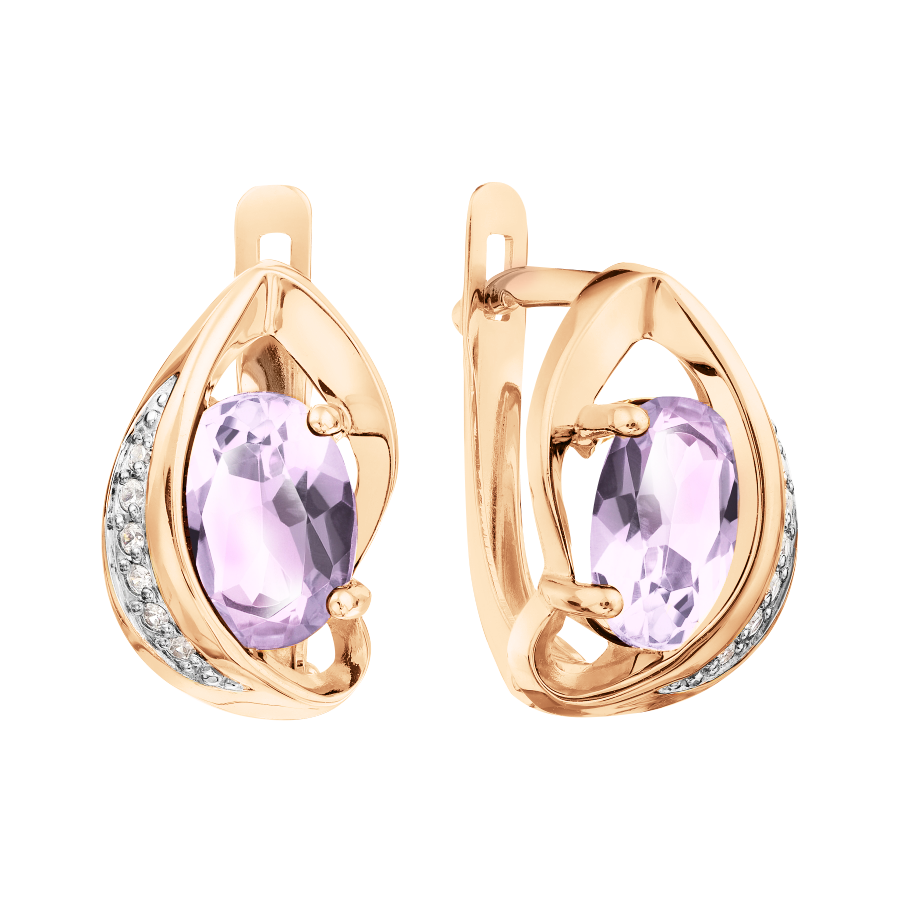 Ohrhänger mit Amethyst und Zirkonia Bild 1