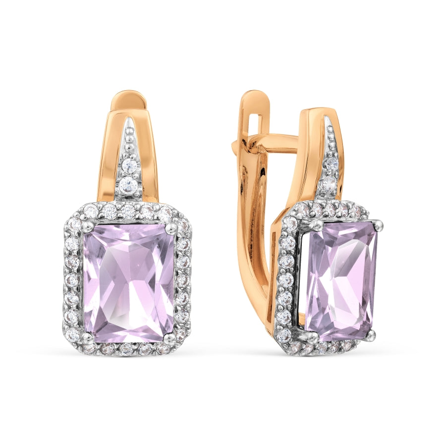 Ohrhänger mit Amethyst und Zirkonia Bild 1