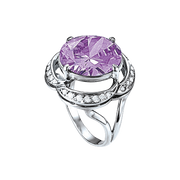Damenring mit Amethyst und Zirkonia Bild 1