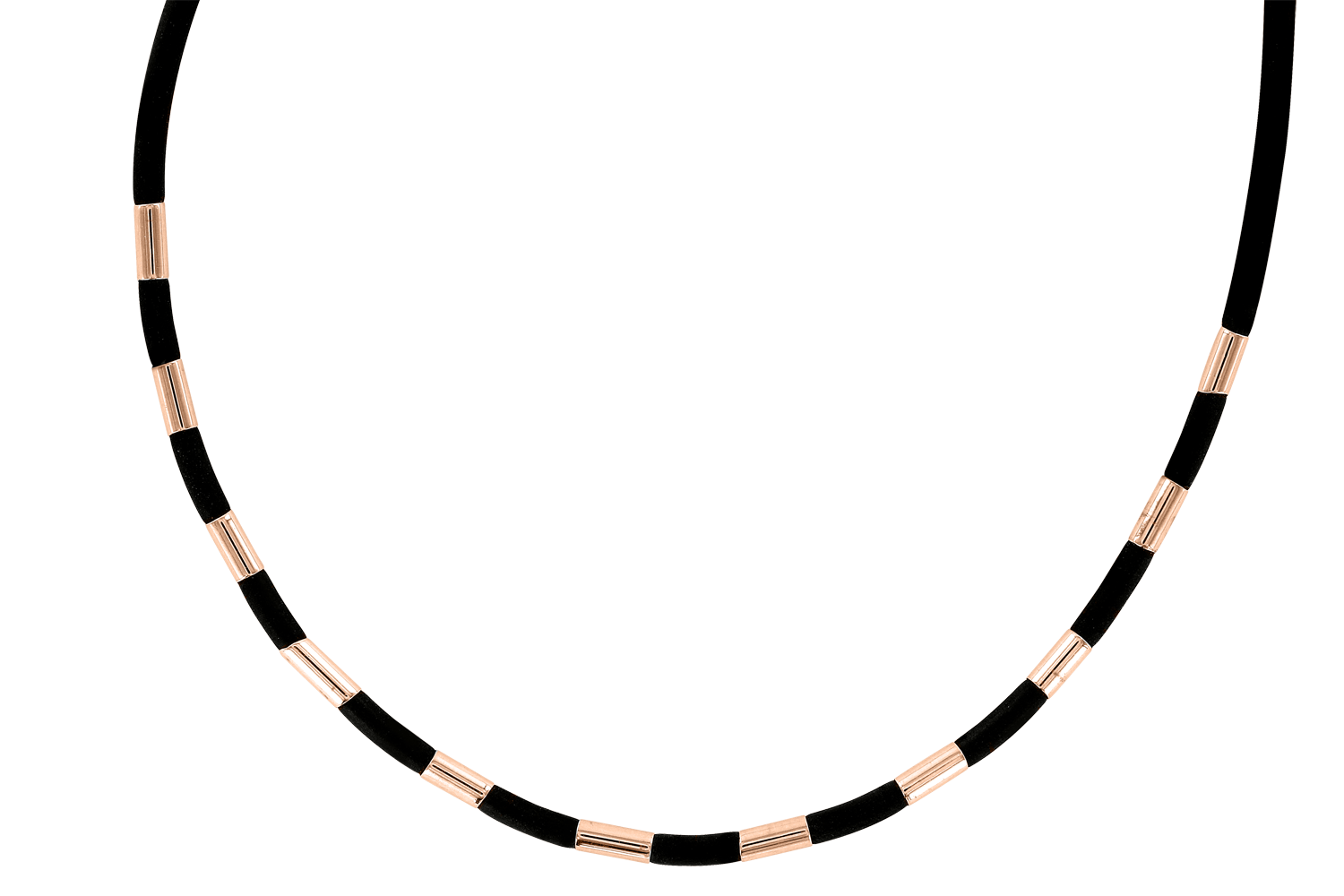 Collier aus Kautschuk und Rotgold Bild 1