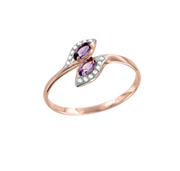 Damenring mit Amethyst und Zirkonia Bild 1