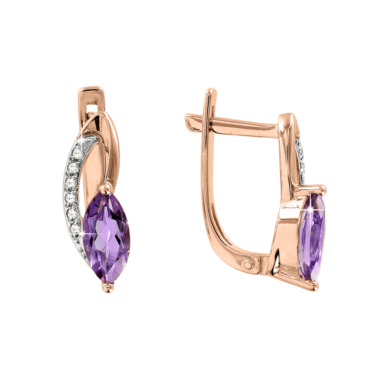 Ohrhänger mit Amethyst und Brillanten Bild 1