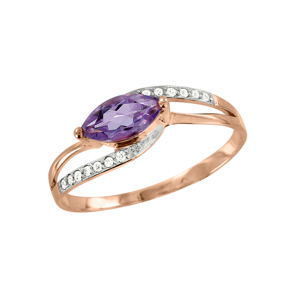 Damenring mit Amethyst und Brillanten Bild 1