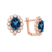 Ohrhänger mit London Blue Topas und Zirkonia Bild 1