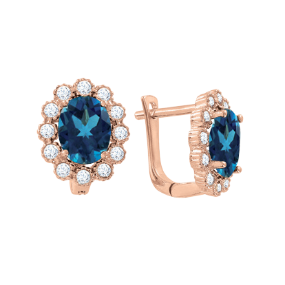 Ohrhänger mit London Blue Topas und Zirkonia Bild 1