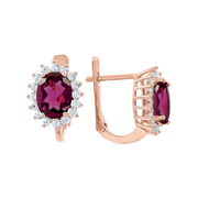 Ohrhänger mit Rhodolith und Zirkonia Bild 1
