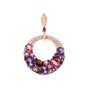 Anhänger mit Amethyst, Granat, Turmalin und Brillanten Bild 1