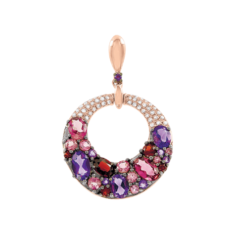 Anhänger mit Amethyst, Granat, Turmalin und Brillanten Bild 1