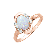 Damenring mit Opal und Zirkonia Bild 1