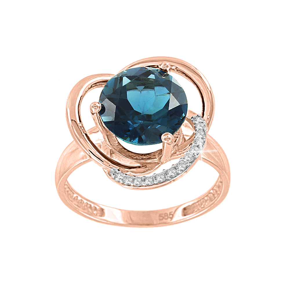 Damenring Topas London Blue und Zirkonia Bild 1
