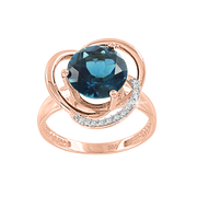 Damenring Topas London Blue und Zirkonia Bild 1