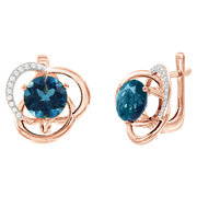 Ohrhänger mit London Blue Topas und Zirkonia Bild 1