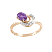 Damenring mit Amethyst und Zirkonia Bild 1