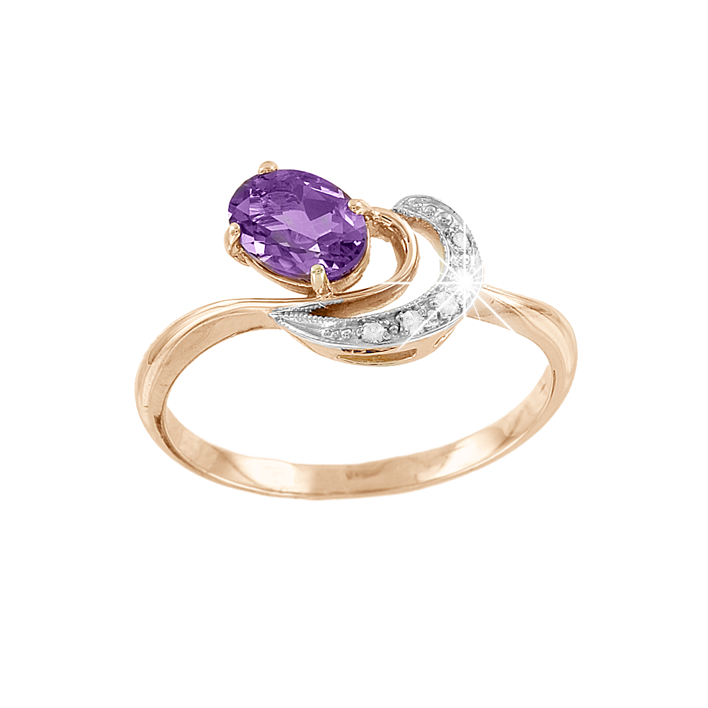 Damenring mit Amethyst und Zirkonia Bild 1