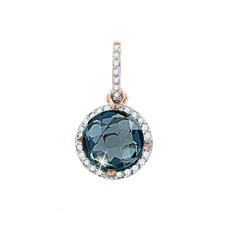 Anhänger mit Brillanten und London Blue Topas Bild 1
