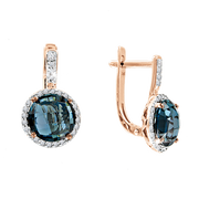 Ohrhänger mit Brillanten und London Blue Topas Bild 1