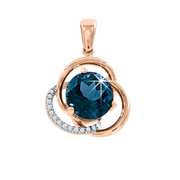 Anhänger mit London Blue Topas und Zirkonia Bild 1