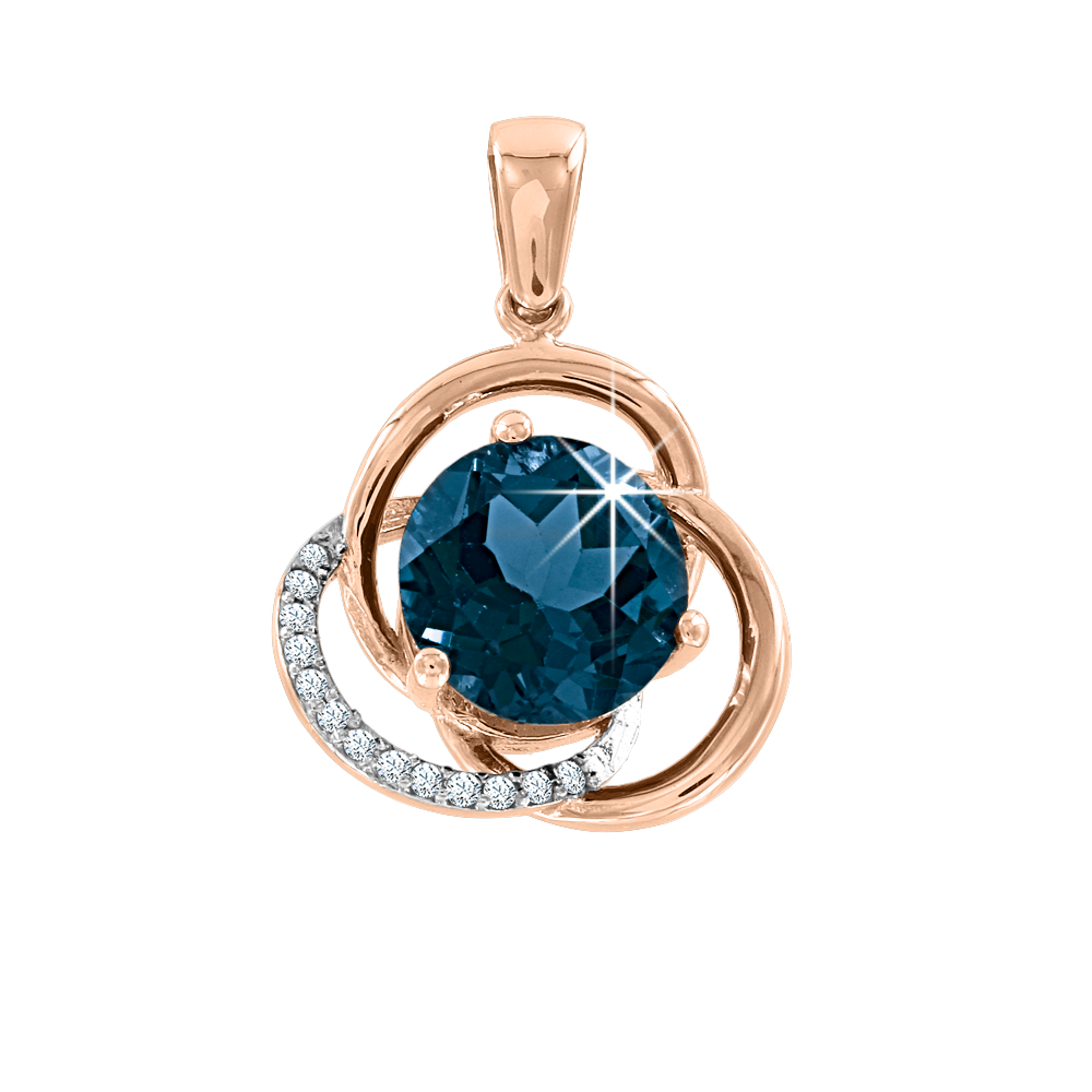 Anhänger mit London Blue Topas und Zirkonia Bild 1