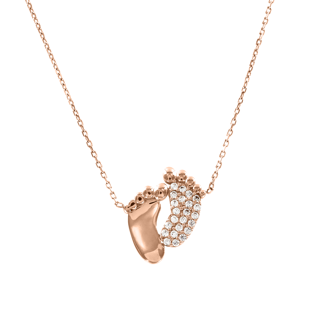 Collier "Babyfüße" mit Zirkonia Bild 1