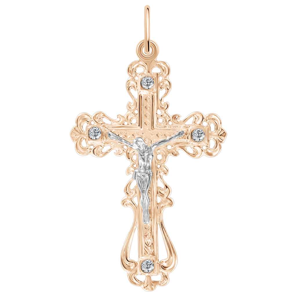 Anhänger Kreuz mit Zirkonia Bild 1