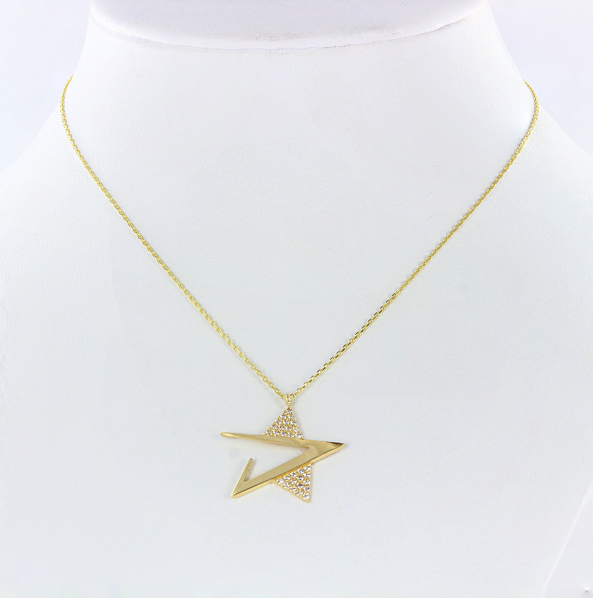 Gelbgold Kette mit Anhänger Stern Bild 1