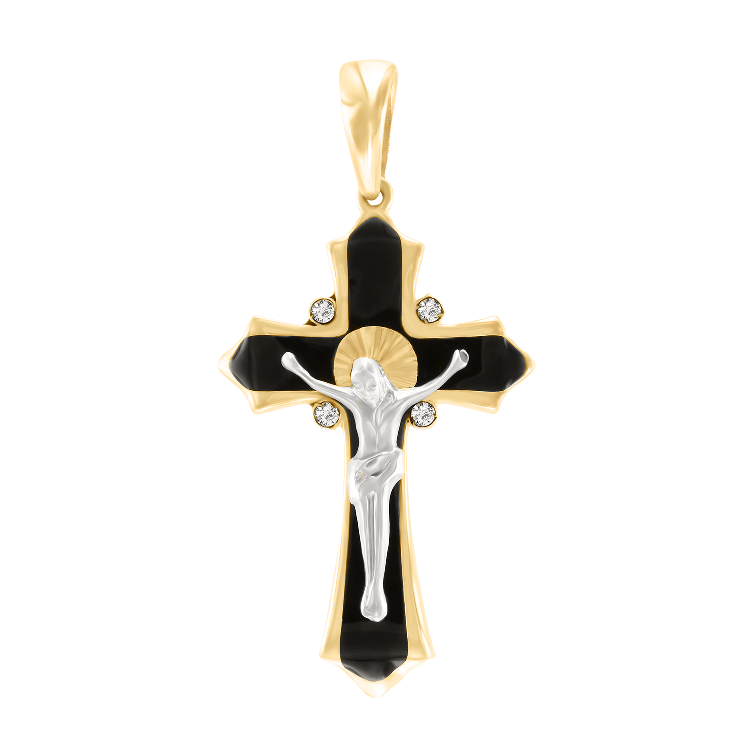 Anhänger – Kreuz mit Emaille und Zirkonia Bild 1