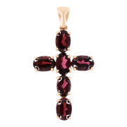 Anhänger-Kreuz mit Rhodolithen Bild 1