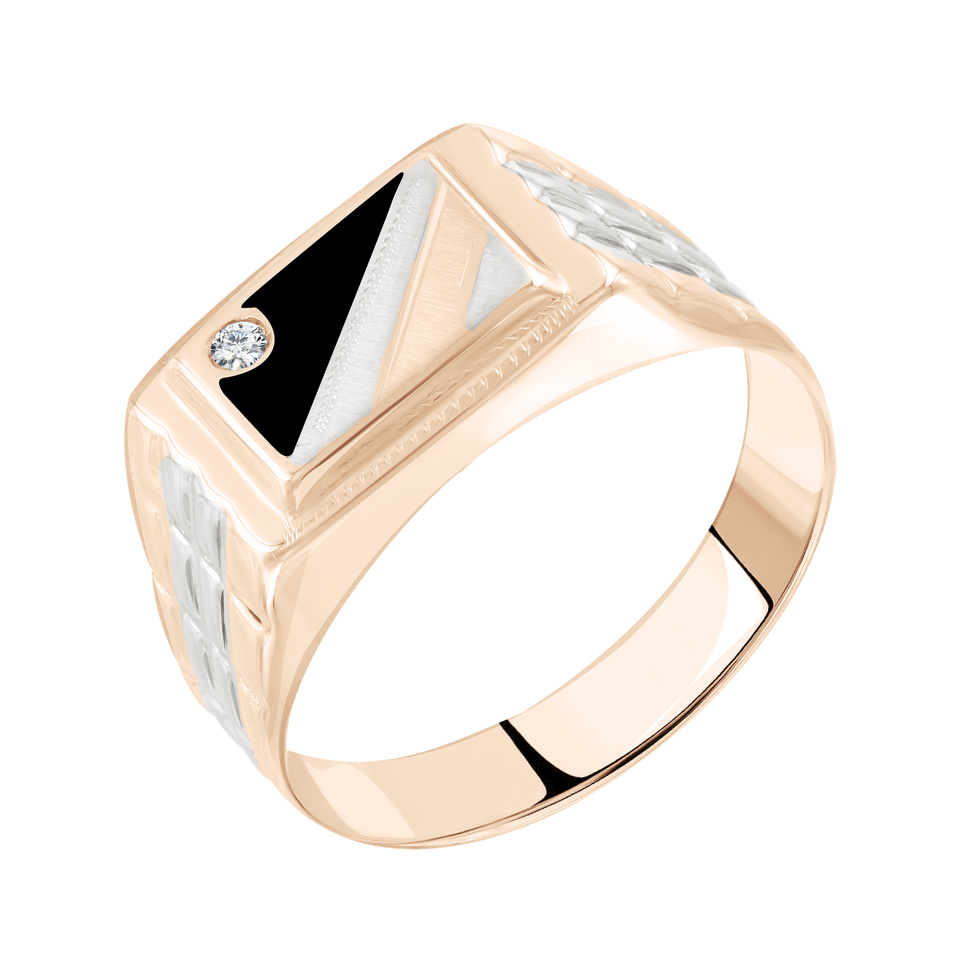 Herrenring mit Emaille und Zirkonia Bild 1