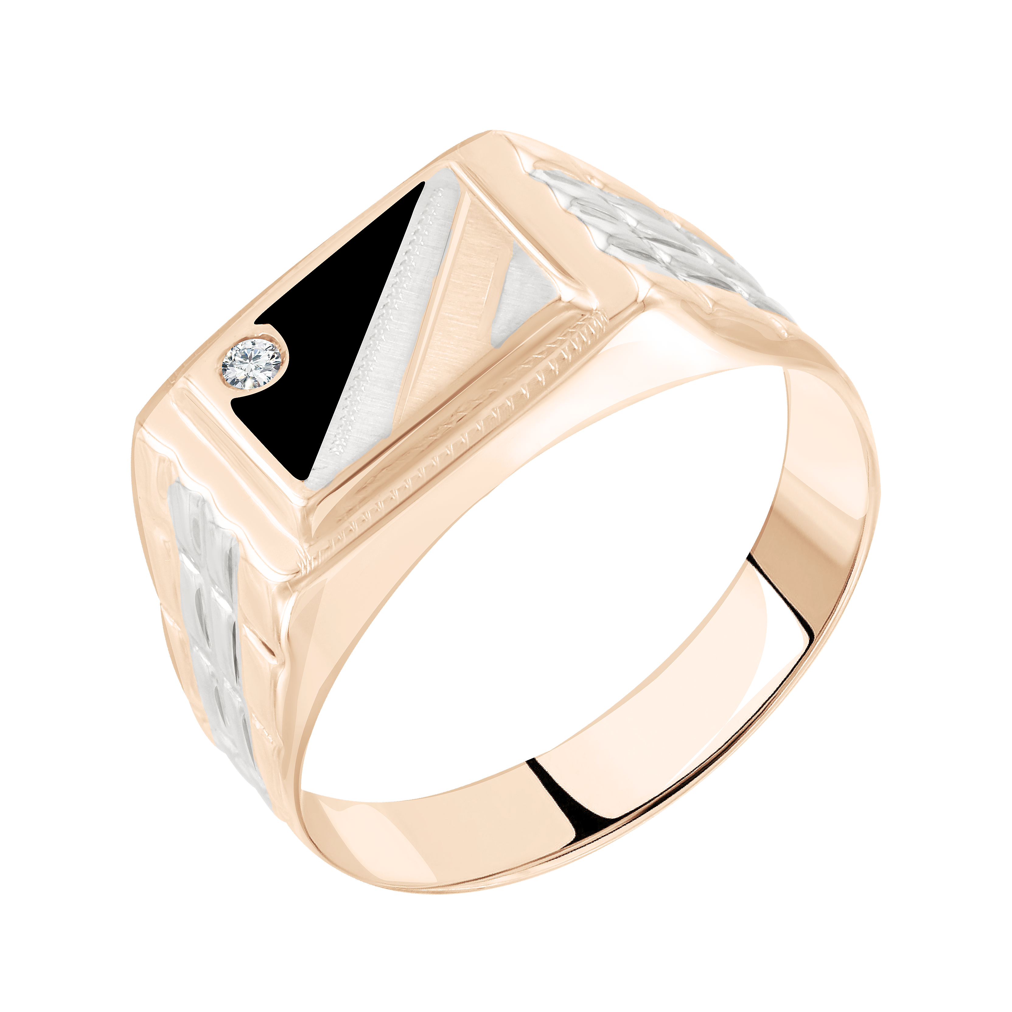 Herrenring mit Emaille und Zirkonia Bild 1