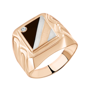 Herrenring mit Emaille und Zirkonia Bild 1