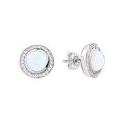 Ohrstecker mit Opal und Zirkonia Bild 1