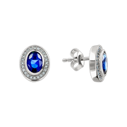 Ohrstecker mit Saphir und Zirkonia Bild 1