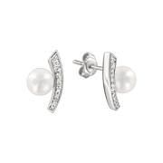 Ohrstecker mit Perle und Zirkonia Bild 1