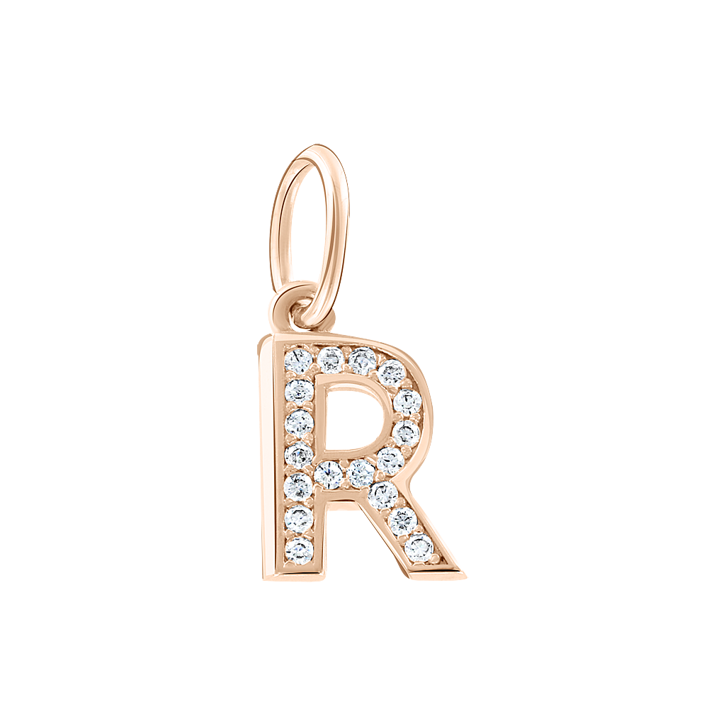 Buchstabenanhänger "R" mit Zirkonia Bild 1