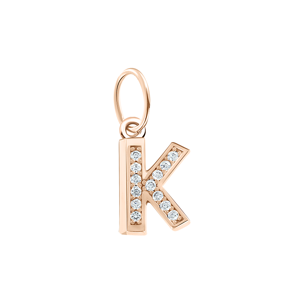Buchstabenanhänger "K" mit Zirkonia Bild 1